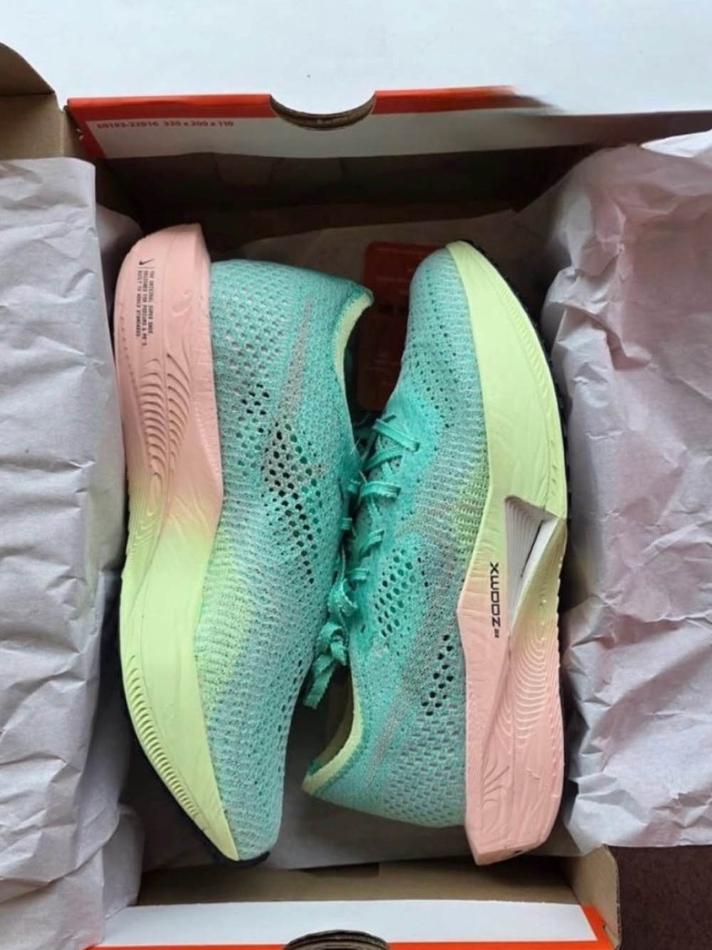 Nike ZoomX 💅 Vaporfly Next% 3 Flyknit Mint Foam-Sail Women’s Sz 8 8.5 HQ3505-379 - Picture 5 of 8